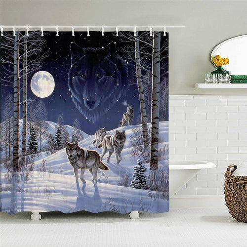 Winter Wolves Fabric Shower Curtain - Shower Curtain Emporium