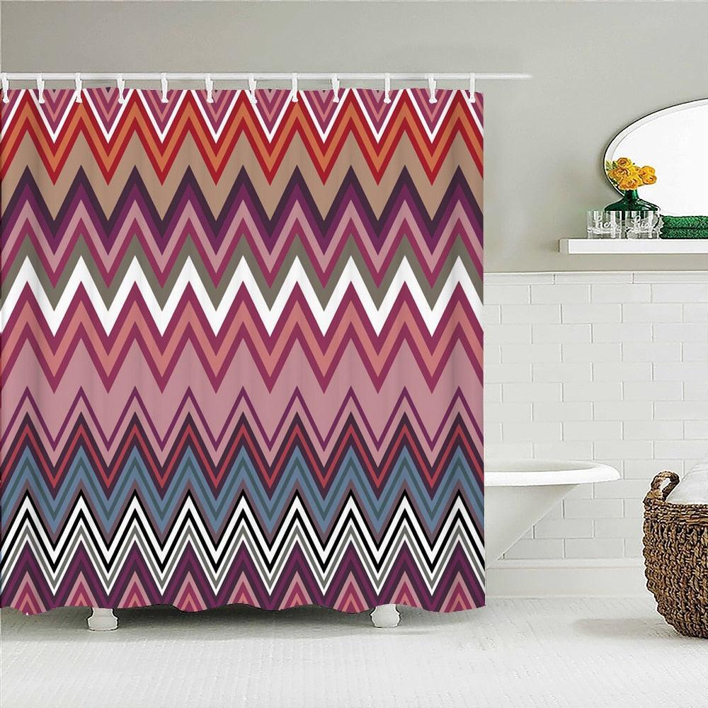 Purple chevron online shower curtain