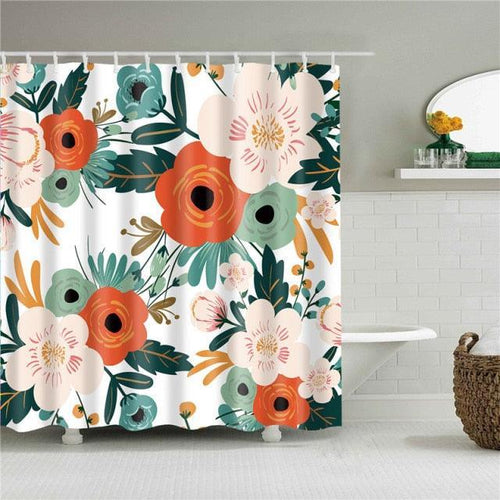 Morning Flowers Fabric Shower Curtain - Shower Curtain Emporium