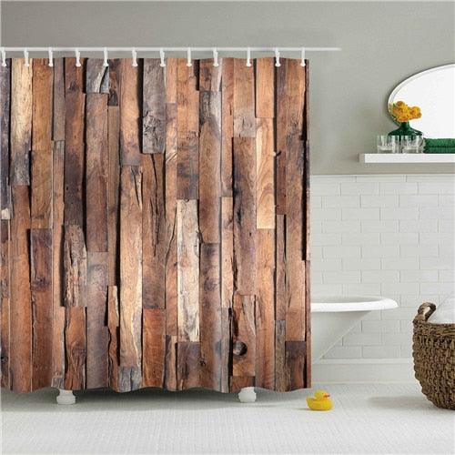 Rustic Wood Fabric Shower Curtain - Shower Curtain Emporium
