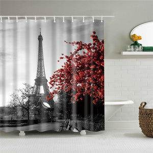 Eiffel Tower Fabric Shower Curtain - Shower Curtain Emporium