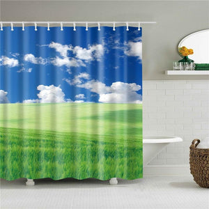 Grassy Field Fabric Shower Curtain - Shower Curtain Emporium