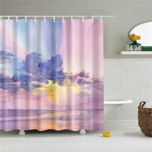 Lavender Beach Art Fabric Shower Curtain - Shower Curtain Emporium