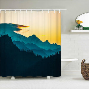 Mountain Mornings Fabric Shower Curtain - Shower Curtain Emporium