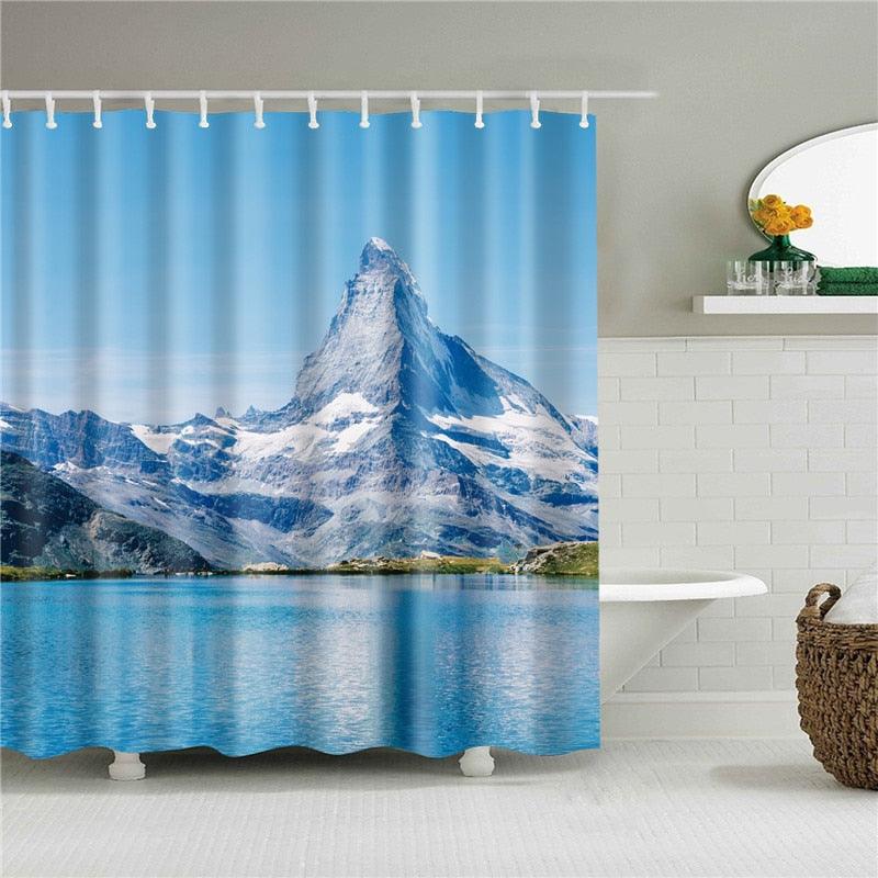 Mountain Peak Fabric Shower Curtain - Shower Curtain Emporium
