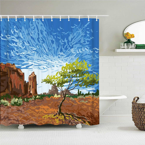 Painted Desert Fabric Shower Curtain - Shower Curtain Emporium