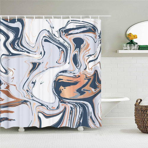 Seaside Swirl Fabric Shower Curtain - Shower Curtain Emporium