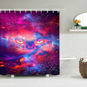 Space Cat Fabric Shower Curtain - Shower Curtain Emporium