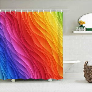 Textured Rainbow Fabric Shower Curtain - Shower Curtain Emporium
