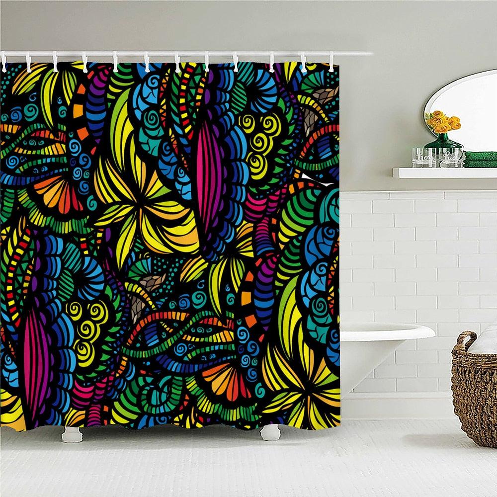 Tropical Art Fabric Shower Curtain - Shower Curtain Emporium