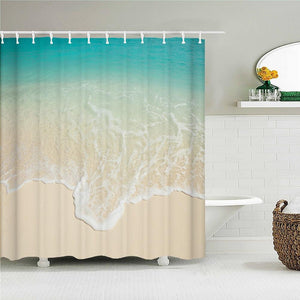 Tropical Beach Shore Fabric Shower Curtain - Shower Curtain Emporium