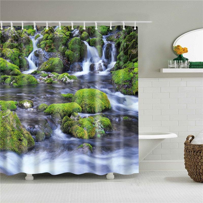 Wondrous Waterfalls Fabric Shower Curtain - Shower Curtain Emporium