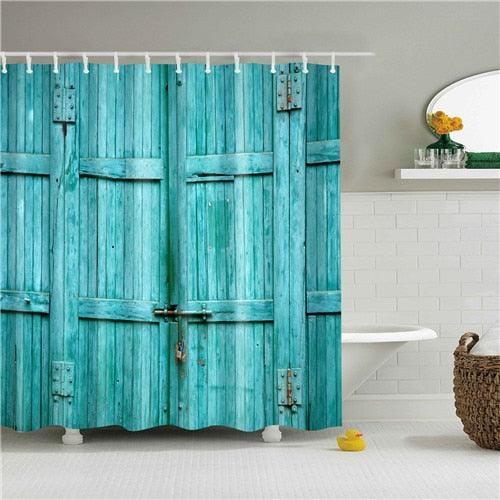 Aqua Doors Fabric Shower Curtain - Shower Curtain Emporium