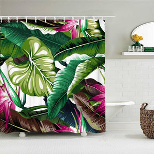 Artistic Leaves Fabric Shower Curtain - Shower Curtain Emporium