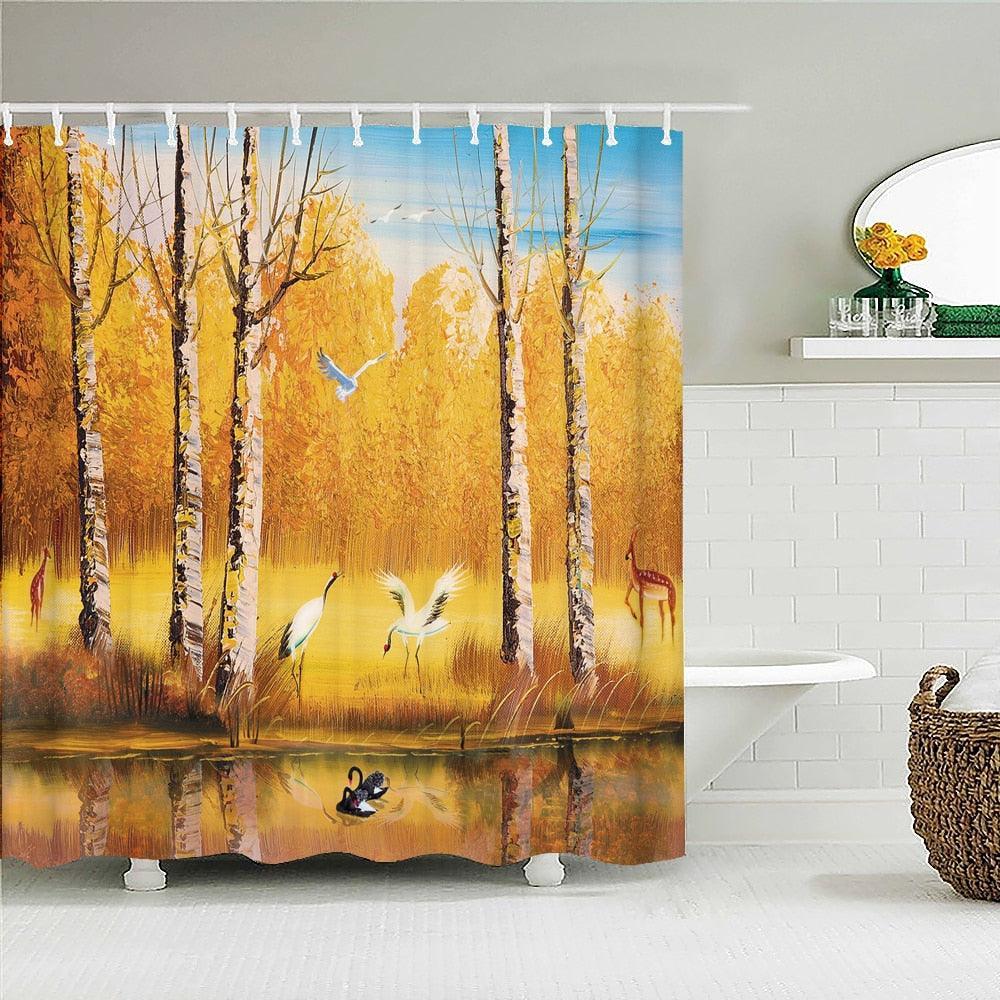 Autumn Forest Fabric Shower Curtain - Shower Curtain Emporium