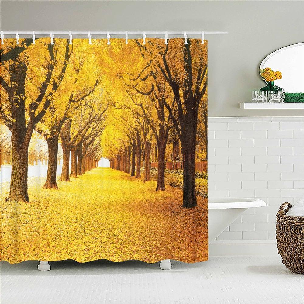 Autumn Trees Fabric Shower Curtain - Shower Curtain Emporium