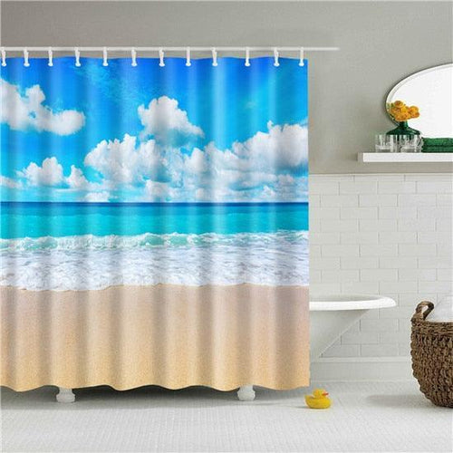 Beach Day Fabric Shower Curtain - Shower Curtain Emporium