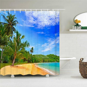 Beach Fabric Shower Curtain - Shower Curtain Emporium