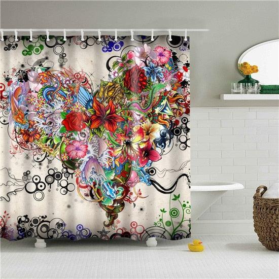 Beautiful Floral Fabric Shower Curtain - Shower Curtain Emporium