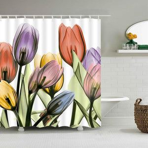 Beautiful Fresh Flowers Fabric Shower Curtain - Shower Curtain Emporium