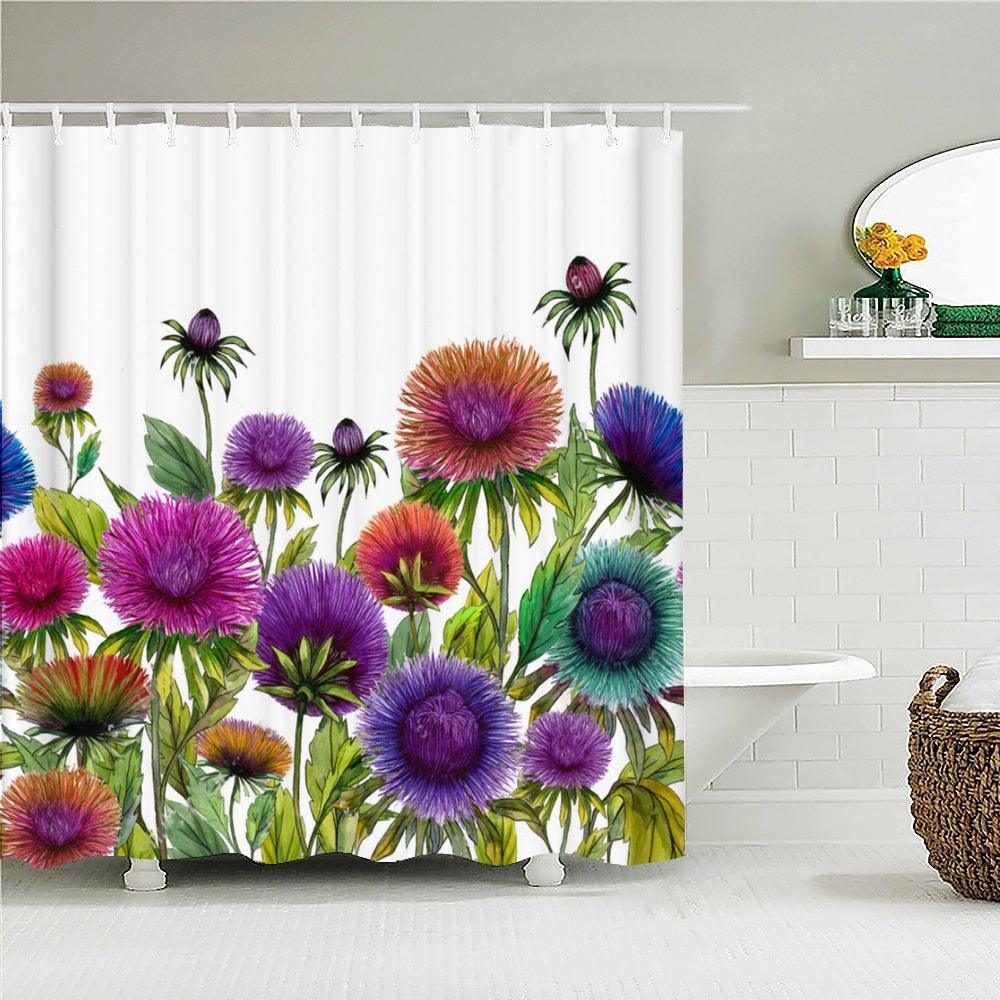 Beautiful Wild Flowers Fabric Shower Curtain - Shower Curtain Emporium
