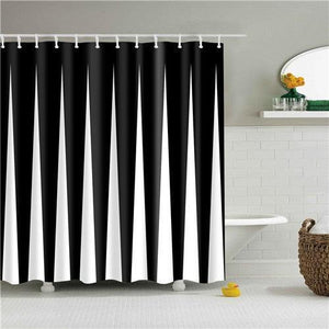 Black & White Modern Fabric Shower Curtain - Shower Curtain Emporium