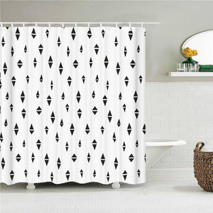Black Diamonds Fabric Shower Curtain - Shower Curtain Emporium