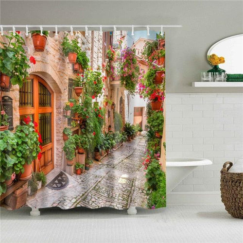Blooming Alley Fabric Shower Curtain - Shower Curtain Emporium