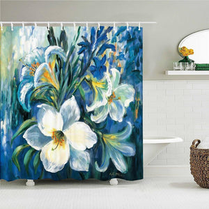 Blooming Flower Art Fabric Shower Curtain - Shower Curtain Emporium
