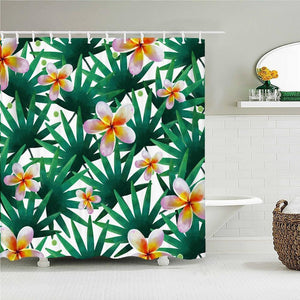 Blooming Palms Fabric Shower Curtain - Shower Curtain Emporium