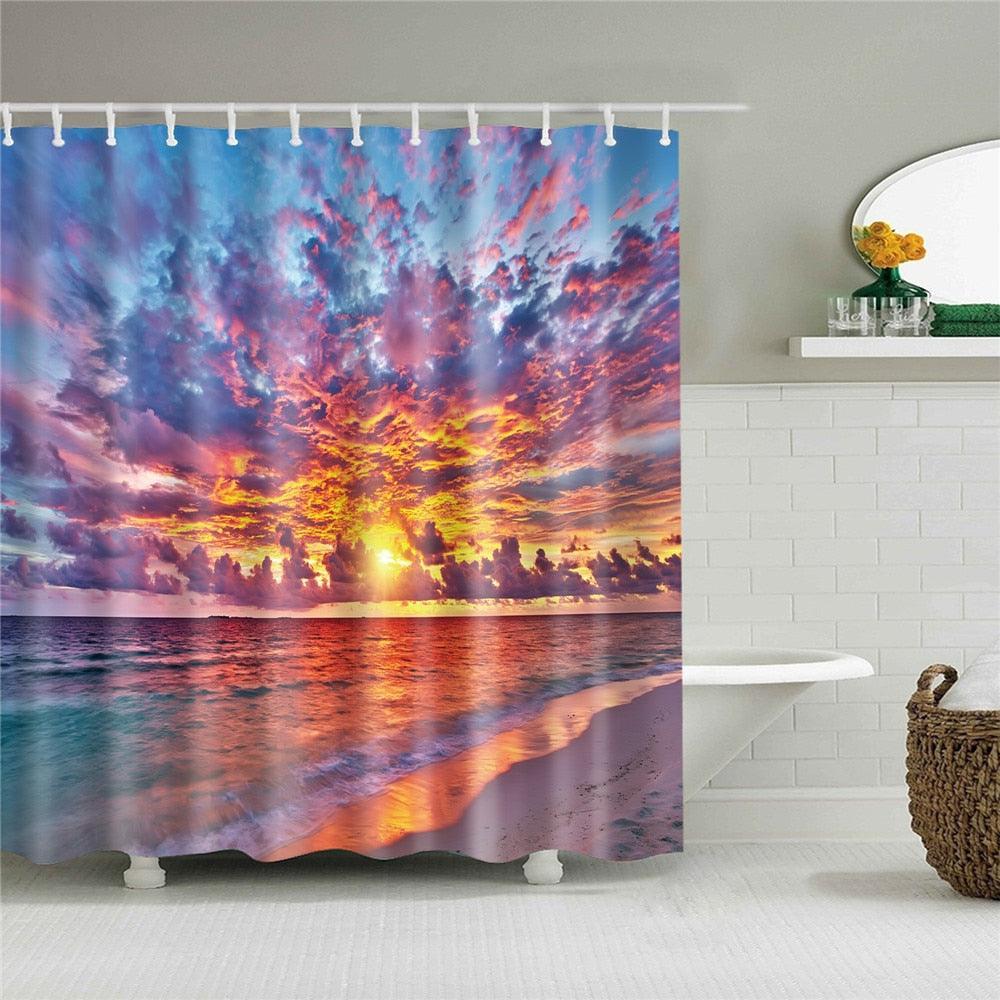 Breathtaking Sunrise Fabric Shower Curtain - Shower Curtain Emporium