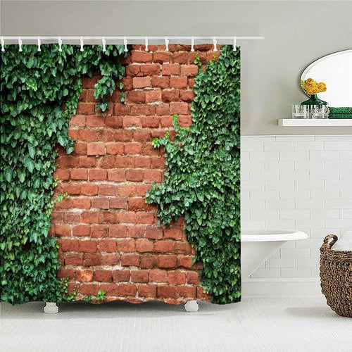 Brick & Ivy Fabric Shower curtain - Shower Curtain Emporium