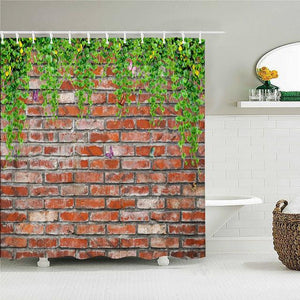 Brick Ivy Fabric Shower Curtain - Shower Curtain Emporium