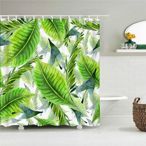 Bright Green Palms Fabric Shower Curtain - Shower Curtain Emporium