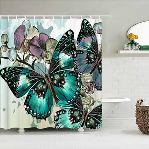 Butterfly Art Fabric Shower Curtain - Shower Curtain Emporium