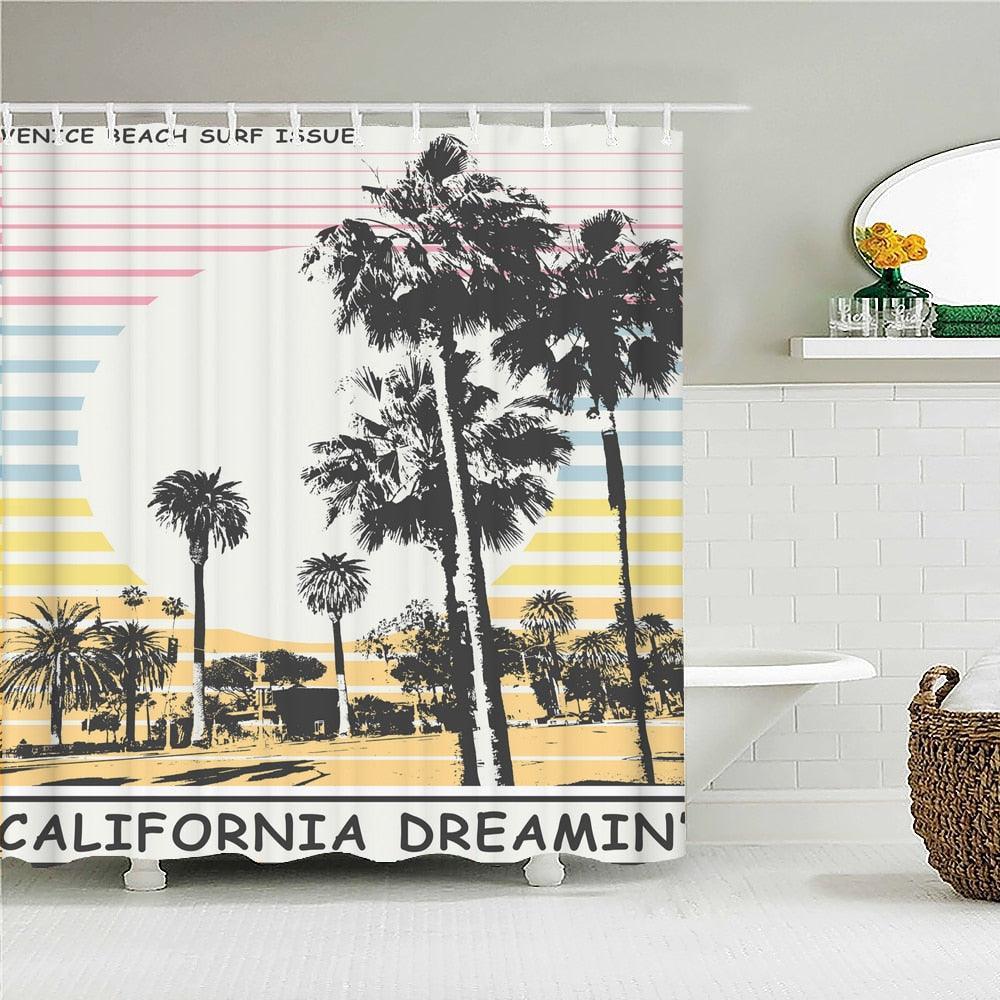 California Dreamin' Fabric Shower Curtain - Shower Curtain Emporium