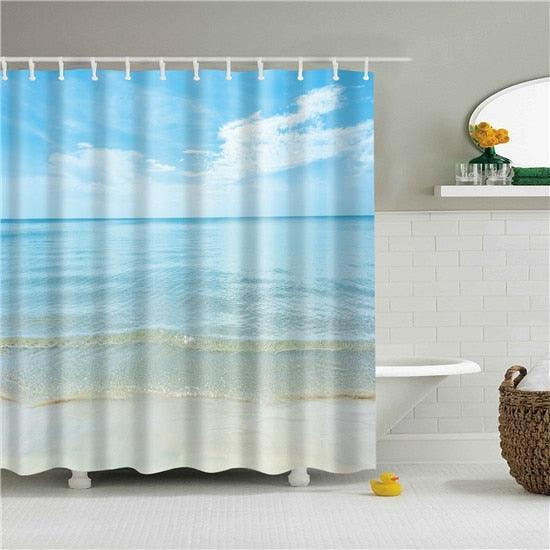 Calm Beach Day Fabric Shower Curtain - Shower Curtain Emporium