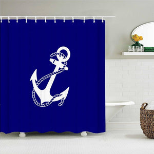 Classic Anchor Fabric Shower Curtain - Shower Curtain Emporium