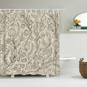 Classic Floral Art Fabric Shower Curtain - Shower Curtain Emporium