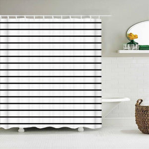 Classic Horizontal Stripes Fabric Shower Curtain - Shower Curtain Emporium