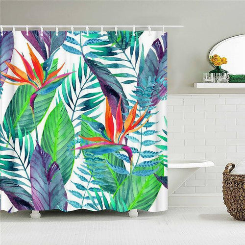 Colorful Palms Fabric Shower Curtain - Shower Curtain Emporium