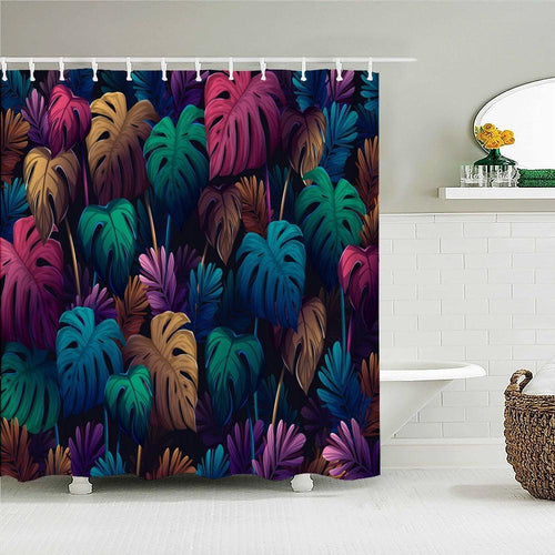 Colorful Summer Palms Fabric Shower Curtain - Shower Curtain Emporium