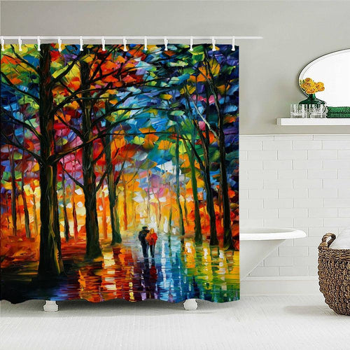 Colorful Tree Art Fabric Shower Curtain - Shower Curtain Emporium