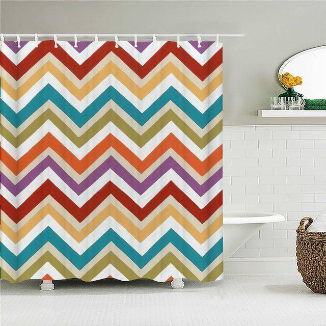 Colorful Zigzag Fabric Shower Curtain - Shower Curtain Emporium
