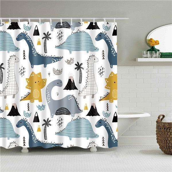 Cool Dinosaurs Fabric Shower Curtain - Shower Curtain Emporium