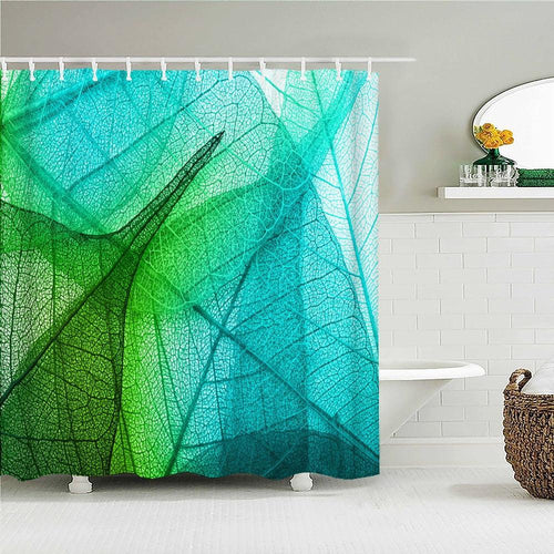 Cool Leaves Fabric Shower Curtain - Shower Curtain Emporium