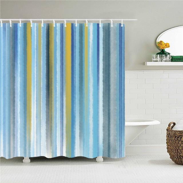 Cool Stripes Fabric Shower Curtain - Shower Curtain Emporium