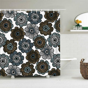 Dark Flowers Fabric Shower Curtain - Shower Curtain Emporium