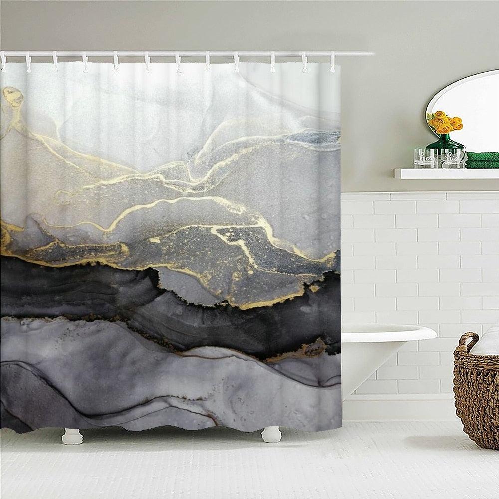 Dark Marble Fabric Shower Curtain - Shower Curtain Emporium