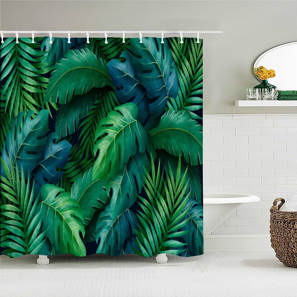 Enchanting Lush palms Fabric Shower Curtain - Shower Curtain Emporium